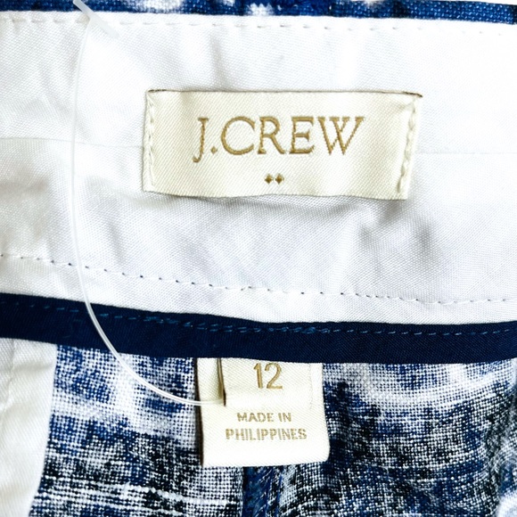 J. Crew Factory Navy Chain Print Linen Shorts Size 12 - Picture 5 of 5